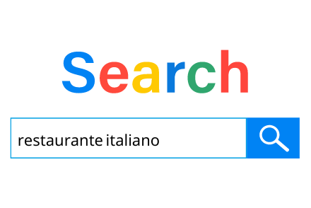 pesquisando no Google por restaurante italiano